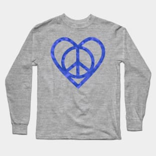 PEACE Sign Symbol Blue Long Sleeve T-Shirt